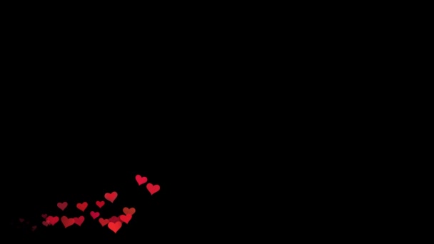 Соціальні Медіа Рухають Частинки Червоних Сердець Чорному Тлі Символи Інтернету — стокове відео