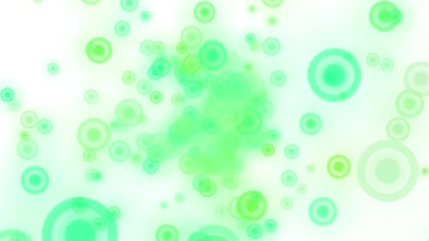 Green Modern Particles Motion White Background Transparent Bokeh Seamless Loop — Stock Video