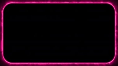 Soyut pembe neon dumanı parlayan dikdörtgen çerçeve. 4K yuvarlak dikdörtgen animasyon siyah arkaplan üzerinde. Projeksiyon haritası ya da sunumlar için şablon. Dinamik animasyon sıvıları ve çizgiler