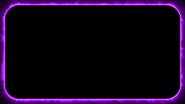 Абстрактный Фиолетовый Неоновый Дым Перчаточного Прямоугольника Округлая Прямоугольная Анимация Черном — стоковое видео