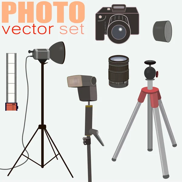 Fotoğraf vektör ayarla - fotoğraf ekipmanları topluluğu 