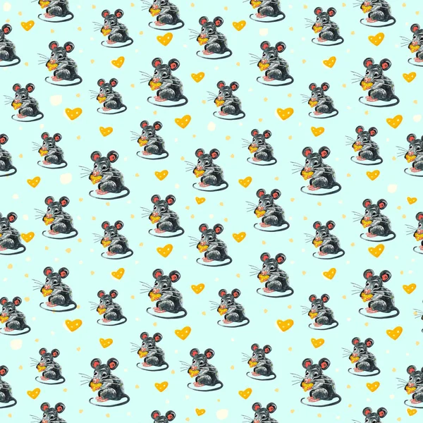 dikişsiz desen fare, peynir ile sıçan