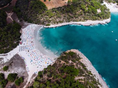 Havadan görünüm plaj Park doğal de Mondrag Mallorca 2019