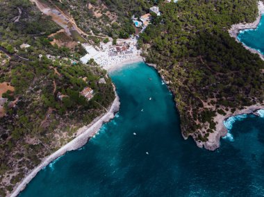 Havadan görünüm plaj Park doğal de Mondrag Mallorca 2019