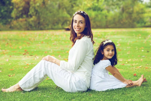 Young mom and daughter portrait