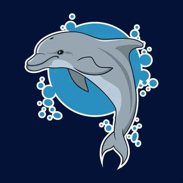 Autocollant dauphin vecteur — Image vectorielle