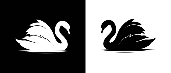 Vector swan silhouette — Stock Vector