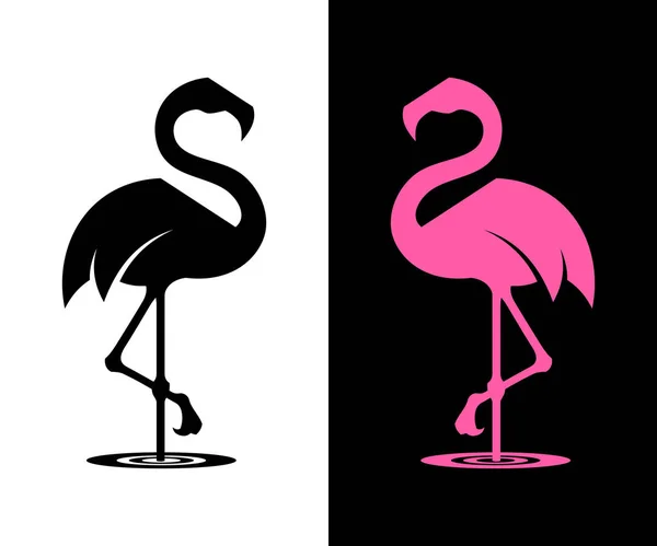 Vector flamingo siluett — Stock vektor