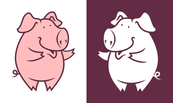 Personagem de porco amigável —  Vetores de Stock