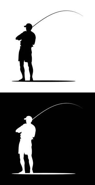 Fisherman vector silhouette