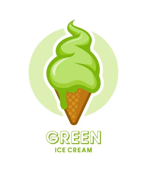 Icona gelato verde — Vettoriale Stock