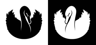 Siyah ve Beyaz Kuğu vektör siluet