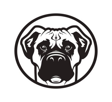 Boxer veya çukur boğa köpek kafa simgesi