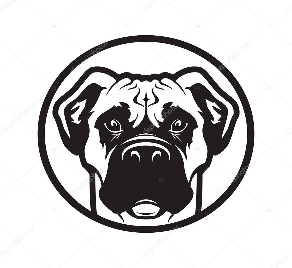 Boxer or pit bull dog head icon