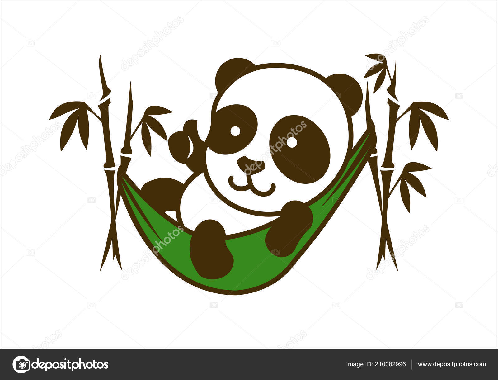 Em uma estilização de fundo branco de um pequeno panda desenho