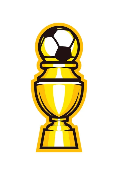 黄金の杯サッカー トロフィー アイコン サッカー チャンピオン杯ベクトル記号 — ストックベクタ