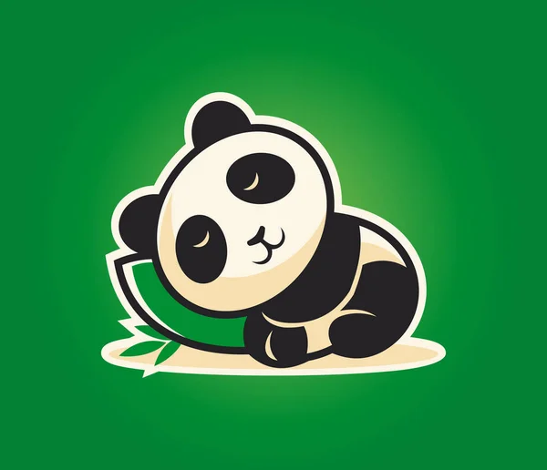 可爱的熊猫字符睡在枕头上 — 图库矢量图片