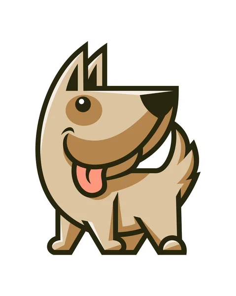 Mascotte Personnage Chien Mignon Icône Vectorielle Sourire Chiot — Image vectorielle