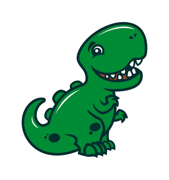 Lachende dinosaur - een leuke cartoon karakter mascotte — Stockvector