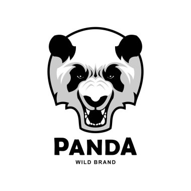 Kızgın kükreyen Panda baş maskotu karakter vektör