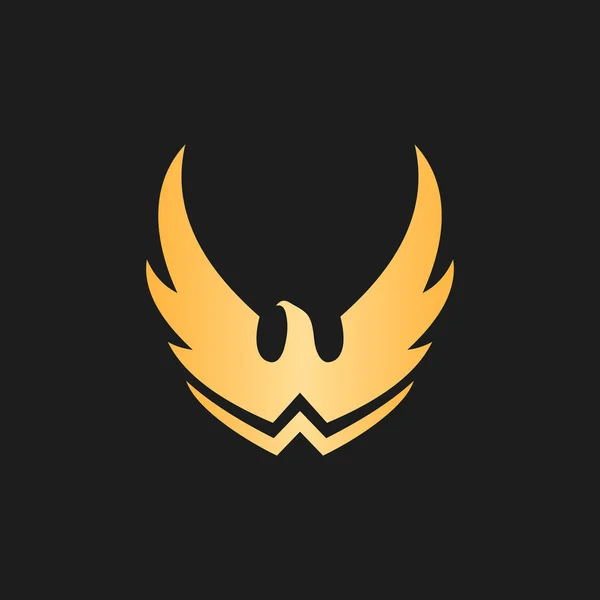 Golden Eagle Sign Spread Wings Luxury Minimalist Vector Icon — Stock Vector