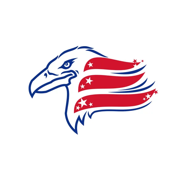 Ícone de cabeça de águia. Sílhueta de águia Símbolo dos EUA — Vetor de Stock