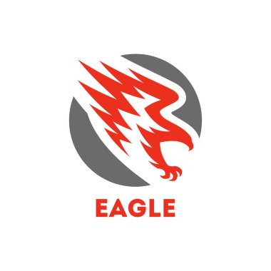 Kartal sembolü. Kuş uçan ile yuvarlak simge