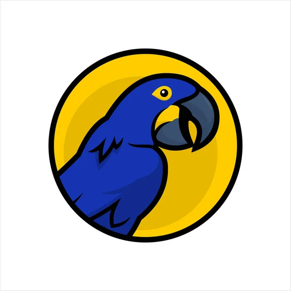Macaw perroquet icône de personnage de dessin animé en cercle — Image vectorielle