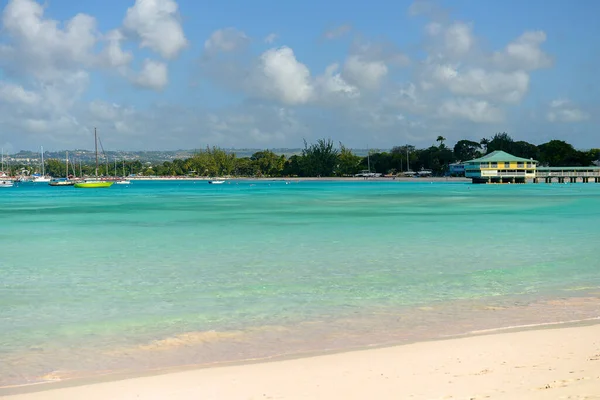 Sandy Beach Muelle Yate Las Islas Del Caribe Foto Fondo —  Fotos de Stock