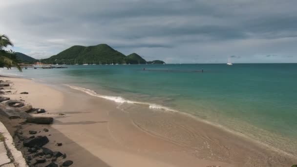 Santa Lúcia praia tropical vazia no mar do Caribe — Vídeo de Stock