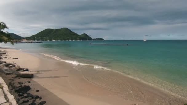 St. lucia empty tropical beach in Caribbean sea — Stock Video