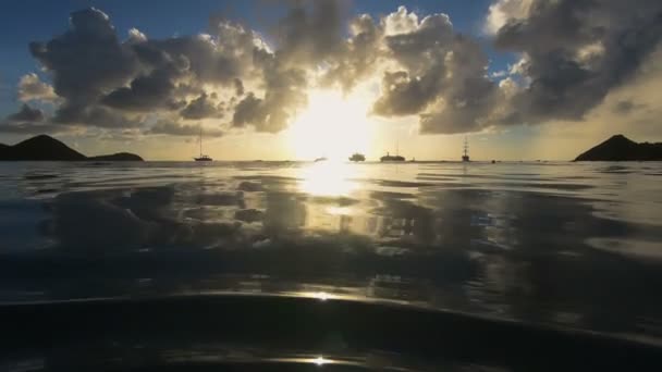 熱帯のビーチのセントルシア アイレット — ストック動画
