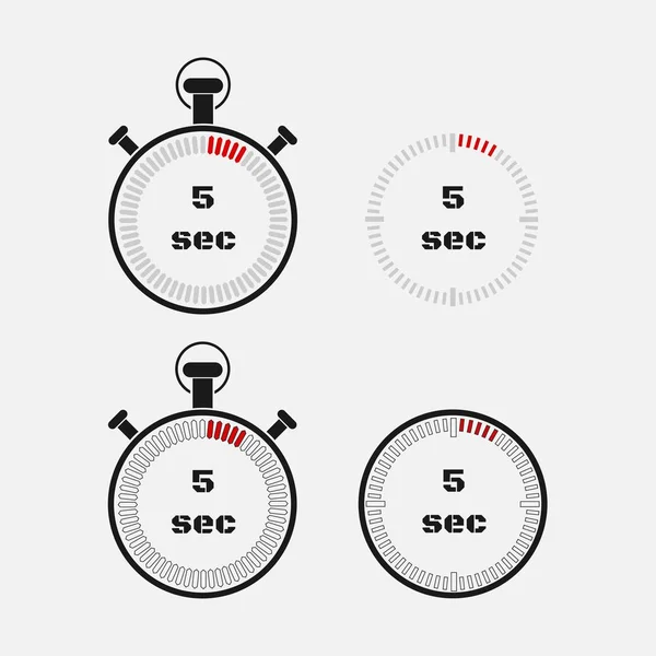 Temporizador Segundos Sobre Fundo Cinza Conjunto Ícones Cronômetro Ícone Temporizador — Vetor de Stock