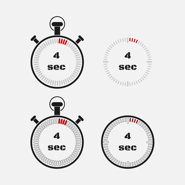 Timer Seconds Gray Background Stopwatch Icon Set Timer Icon Time — Stock Vector