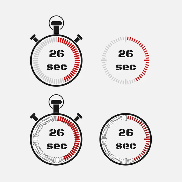 Timer Seconden Grijze Achtergrond Stopwatch Pictogramserie Timer Pictogram Tijd Controleren — Stockvector