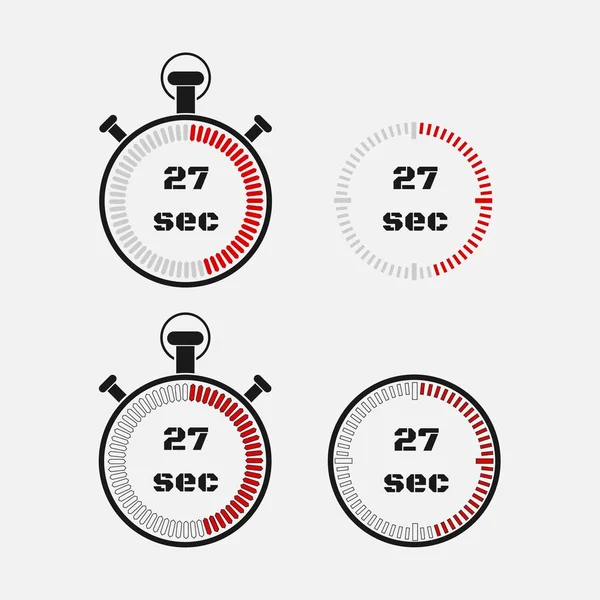 Timer Seconden Grijze Achtergrond Stopwatch Pictogramserie Timer Pictogram Tijd Controleren — Stockvector