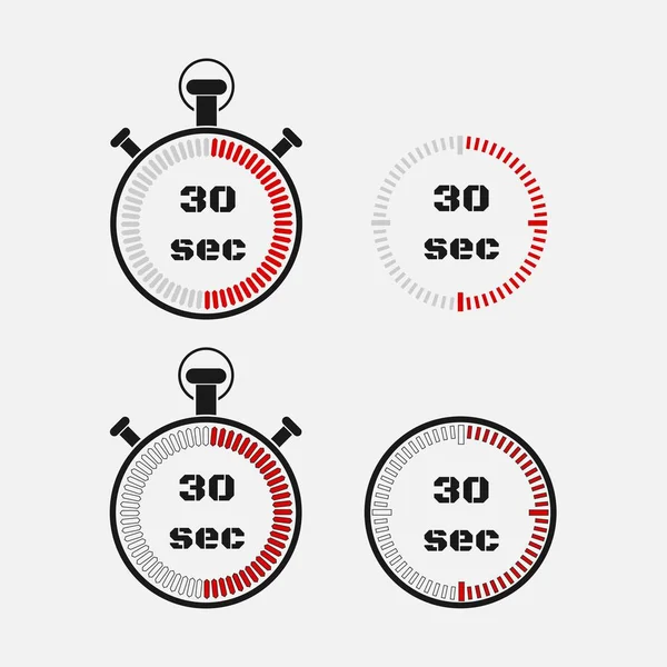 在灰色背景下计时器30秒 . — 图库矢量图片