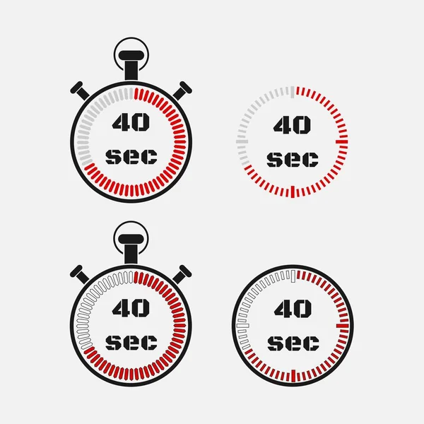 Timer 40 seconden op grijze achtergrond . — Stockvector