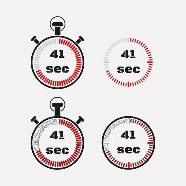 Temporizador 41 segundos sobre fundo cinza  . — Vetor de Stock