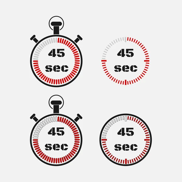 Timer 45 seconden op een grijze achtergrond . — Stockvector