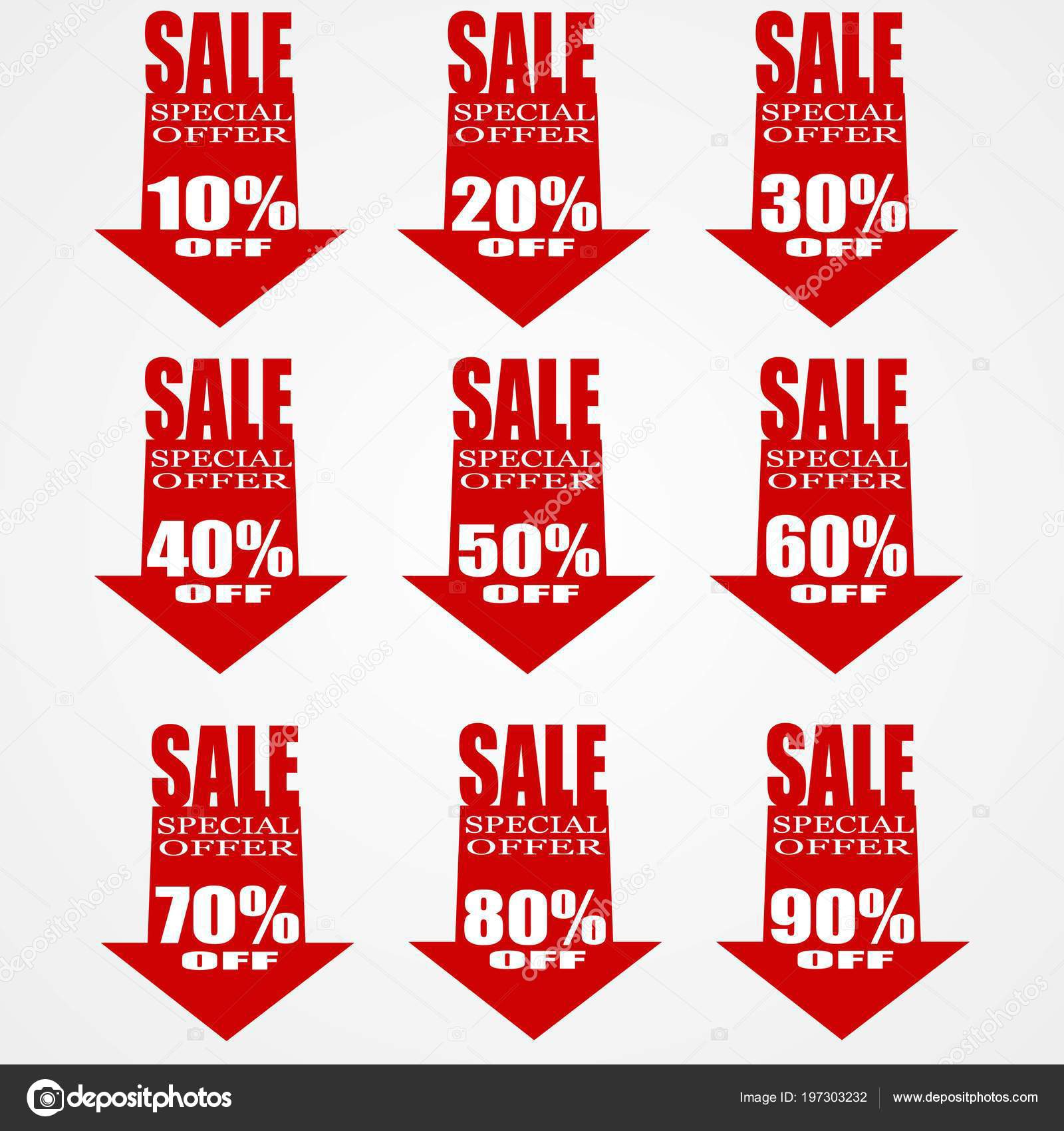 Sale Red Arrow Banner Grey Background Clearance Vector Image By C Chaotic245 Vector Stock