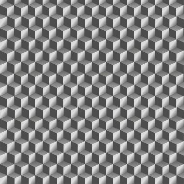 Vektör soyut küp kesintisiz gri degrade doku. Soyut küp arka plan. Küp model.
