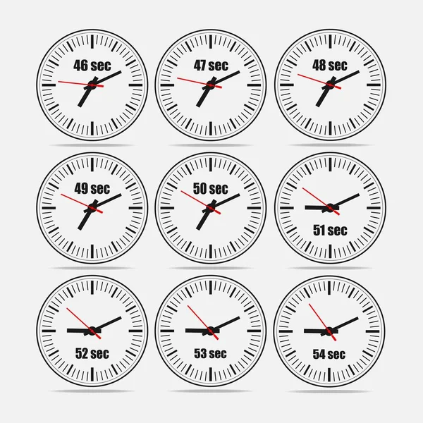 Illustrazione Vettoriale Incrementi Secondo Intervallo Righe Colonne Sfondo Grigio Imprese — Vettoriale Stock