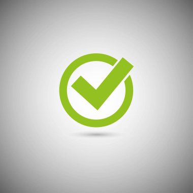 Yeşil kene simge vektör illüstrasyon izole beyaz arka plan üzerinde. Chck işareti simgesi. Vektör çizim Eps 10.