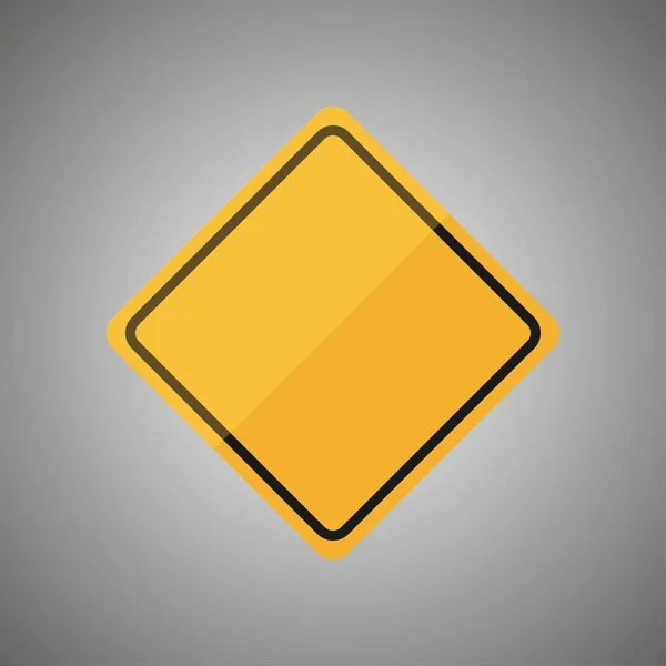 灰色背景下的空白黄路标志或空交通标志 矢量插画 Eps — 图库矢量图片