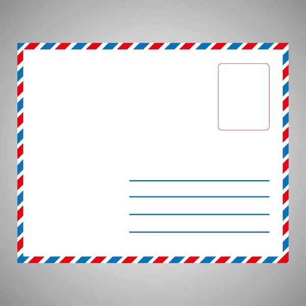 Enkele Witte Envelop Front Achtergrond Envelop Met Tekst Plaatsen Concept — Stockvector
