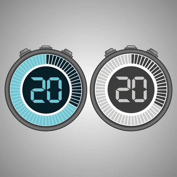 Electronic Digital Stopwatch Timer Seconds Isolated Gray Background Stopwatch Icon — Stock Vector