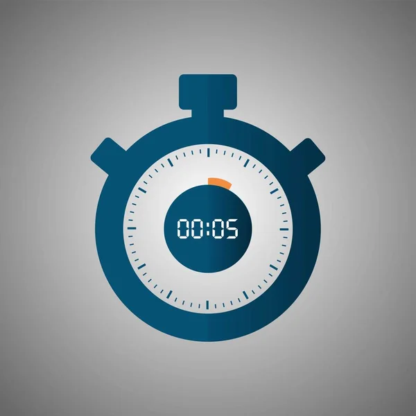 Icono Cronómetro Estilo Plano Temporizador Sobre Fondo Gris Reloj Deportivo — Archivo Imágenes Vectoriales