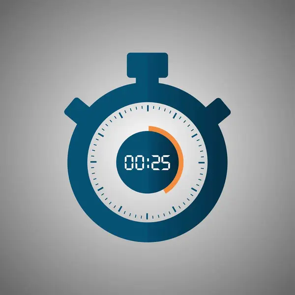 Stopwatch Icon Flat Style Timer Gray Background Sport Clock Vector — Stock Vector