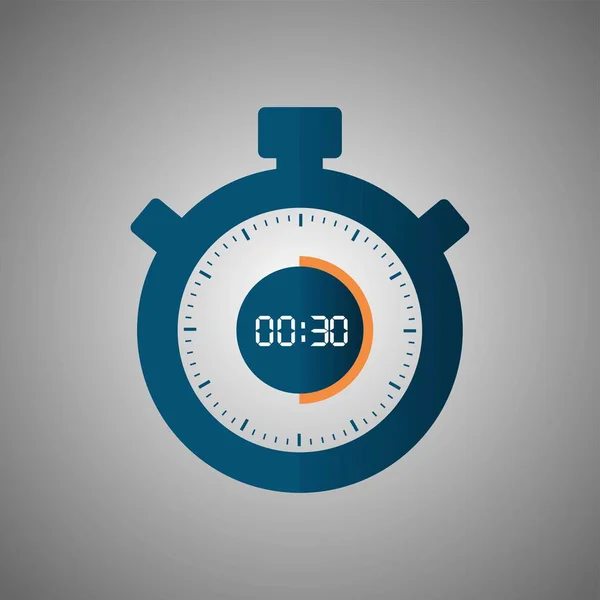 Εικονίδιο Χρονόμετρου Στην Επίπεδη Στυλ Χρονόμετρο Γκρίζο Φόντο Σπορ Ρολόι — Διανυσματικό Αρχείο